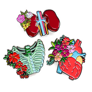 Broches de Metal Esmaltados al por Mayor, Broches Personalizados con Forma de Corazón, Cerebro, Pulmón, Útero, Costilla, Pecho, Insignias de Solapa, Regalo Promocional - Product Image 6