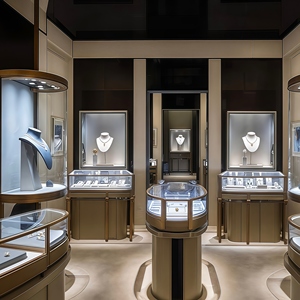 Vetrina Espositiva Moderna Yoshing con Illuminazione LED per Gioielleria, Mobile da Parete in Metallo con Vetro Piatto - Product Image 4