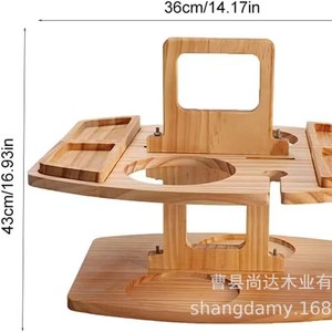 <b>Portable</b> wooden wine rack, outdoor <b>picnic</b> food storage <b>table</b>, detachable solid wood multi-layer food rack - Product Image 4