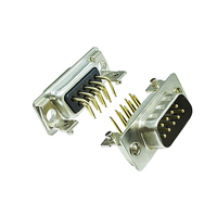 Connecteur DB9 D-SUB 9 broches à montage sur circuit imprimé, angle droit, mâle/femelle, 90 degrés, DSUB pour équipement d'automatisation industrielle
