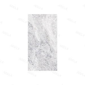 Pierre frittée polie pour villa d'hôtel, carrelage mural pour le salon en porcelaine gris cristal aspect marbre émaillé - Product Image 1