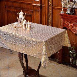 Nappe en vinyle plastique PVC doré, dentelle, rouleau, chemin de table long, couvre-table, <span class=keywords><strong>toile</strong></span> <span class=keywords><strong>cirée</strong></span>, nappe, 1,37*20cm - Product Image 4