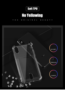 Funda de teléfono transparente a prueba de golpes para iPhone15 14 13 12 11Pro Max X XS XR 7 8 Plus <span class=keywords><strong>SE</strong></span> 2, funda de silicona suave, tarjetero - Product Image 3