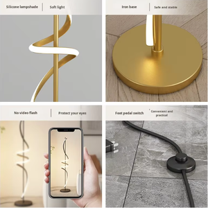 Современная черная спиральная светодиодная Напольная Лампа JACKSUN с ножным выключателем 150 см 3 цветная лампа для декора прикроватного дивана - Product Image 5