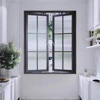 Ventana de aluminio duradera de alta calidad, diseño arqueado abatible personalizable, parrilla francesa para sala de estar, Villa, estilo abierto fijo