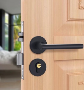 Modern Luxury Antirust Stainless Steel <strong>Door</strong> <strong>Knobs</strong> Iron Furniture Handles Lock for Interior <strong>Bedroom</strong> for Apartment Use Direct - Product Image 5