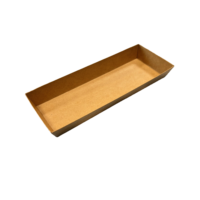 Vente chaude Barquette alimentaire jetable en papier kraft recyclable avec lamination brillante et couvercle transparent en PET pour sushi/collations/pâtisserie et sucre