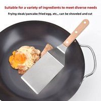 Usine En Gros 7pcs En Acier Inoxydable Cuisine Cuisson Pelle Pancake Spatule Turner Grattoir Manche En Bois Bbq Grill Turner