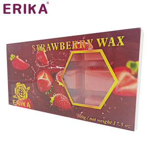 Emballage de boîte-cadeau de blocs de <span class=keywords><strong>cire</strong></span> dure parfumée à la fraise de marque privée 500g pour l'épilation professionnelle de salon - Product Image 4
