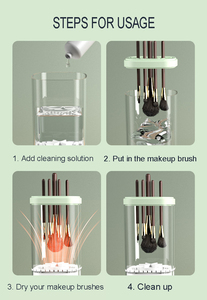 Laxney Nouveau Design Nettoyeur de pinceaux de maquillage électrique portable rechargeable en ABS/TPE Blanc pour usage commercial et domestique - Product Image 6