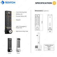 Tediton Combinaison Clavier Sans Clé Numérique Électronique Intelligent Cabinet Carte Tiroir Cam Serrure pour Casier