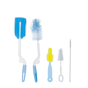 5 Pcs Baby Flasche Pinsel <span class=keywords><strong>Set</strong></span> Baby Nippel 360 grad Rotierenden Sauberen Schwamm Auslauf Tasse Pinsel Kit Flasche Sauber Werkzeug - Product Image 4