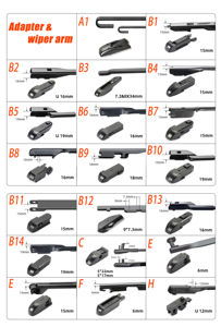 Escobilla Limpiaparabrisas <span class=keywords><strong>Universal</strong></span> Multifuncional <span class=keywords><strong>con</strong></span> 18 Adaptadores, 98% de Cobertura para Autos, Diseño Aerodinámico sin Marco, Caucho Natural de Grado A - Product Image 6