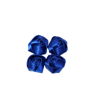 Fiore Decorativo in Tessuto Ilan 4Cm 4 Pezzi Blu Luminoso per Matrimoni e Artigianato - Product Image 1