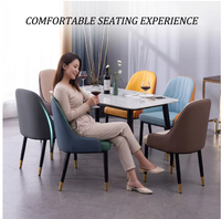 Chaises de salle à manger de luxe modernes, chaises de restaurant avec pieds en métal, dossier haut, revêtement en cuir PU, chaises de salle à manger pour table