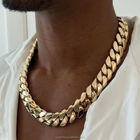 Chaîne cubaine Miami en argent massif plaqué or 25 mm de large avec mosaïque de moissanite personnalisée pour homme, collier bijou
