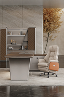 Chaise de bureau de direction en bois de luxe assortie au mobilier de bureau, armoire de classement durable pour espace de travail de dirigeant