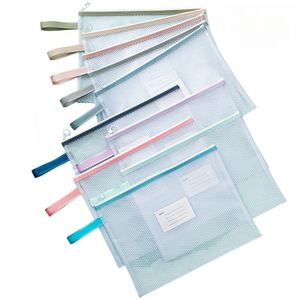 Pochette en plastique imperméable à fermeture éclair X515, prix les plus bas, pour l'école et le bureau, logo personnalisé, A3 A4 A5, sac de documents en maille EVA - Product Image 2