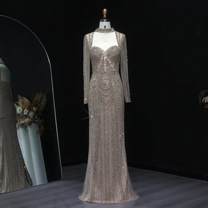 Abito da sera di lusso a maniche lunghe in stile arabico blu chiaro per le donne eleganti abiti da festa nuziale <span class=keywords><strong>rosa</strong></span> Lsz635 - Product Image 6