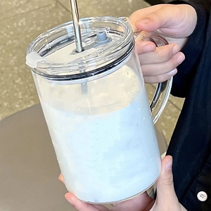 Kích thước lớn Cốc Retro sáng tạo nhà sinh viên quà tặng sinh nhật cốc sữa nước nhỏ uống cà phê cốc thủy tinh có tay cầm - Product Image 3