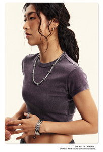 Bán buôn OEM các nhà sản xuất bán buôn Chất lượng cao Cotton cổ điển bé TEE phụ nữ Crop Top tùy chỉnh <span class=keywords><strong>in</strong></span> Crop <span class=keywords><strong>Tops</strong></span> - Product Image 3