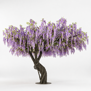 Grand arbre artificiel de glycine bleue, fleurs imposantes pour la décoration intérieure, grands arbres fleuris d'intérieur pour restaurants - Product Image 1