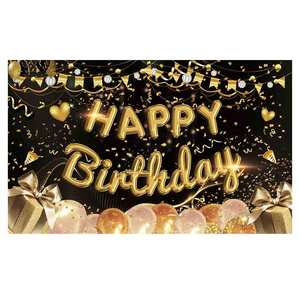 Produttore buon compleanno sfondo Banner grande palloncino in oro nero segno del partito Poster Photo Booth sfondo per uomo donna <span class=keywords><strong>30th</strong></span> - Product Image 1