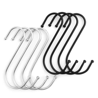 Crochets suspendus en forme de S en acier inoxydable noir naturel multifonctionnels pour salle de bain, cuisine, maison, placard, bijoux et outils