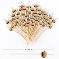100 cure-dents jetables en bambou (plus de 12 cm) pour cocktails, sandwichs, desserts, fêtes et décoration