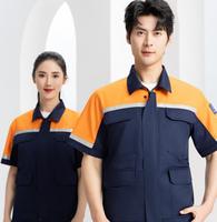 Ensemble de vêtements de travail pour hommes TN6909, grande taille, motif coloré, maille antistatique, manches courtes, vêtements de travail robustes, uniforme de travail personnalisé