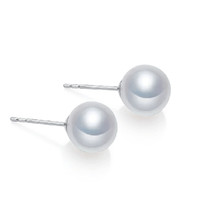 Boucles d'oreilles Aurora en perles d'eau douce naturelles parfaitement rondes, petites perles en argent 925 sélectionnées, comparables aux boucles d'oreilles Akoya