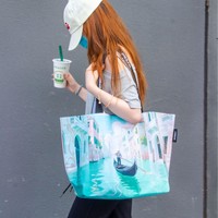 Sac en tissu non tissé recyclé RPET, logo personnalisé, écologique, réutilisable, sac fourre-tout, cadeau d'entreprise, salon professionnel, vente en gros, OEM