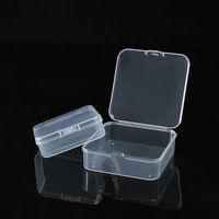 Caja de almacenamiento de plástico PET pequeña, transparente, cuadrada, tipo flip, reciclable, para embalaje.