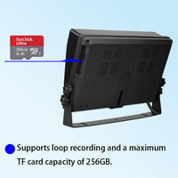 Monitor de Visión Trasera para Automóvil Personalizado de 10.1 Pulgadas con Pantalla LCD TFT IPS de 4 Canales de Entrada y DVR, Cámara de Reversa de 4 Pantallas Divididas para Camión, Autobús