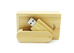 Clé USB 2.0 en bois clé USB de stockage de données 16g 64g 128g clé USB clé USB avec boîte en bois