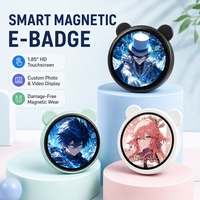 Magnetische elektronische digitale badge draagbare videoscherm pin BLE draadloze mediatoevoer slimme broche tag 1,85 inch touchscreen