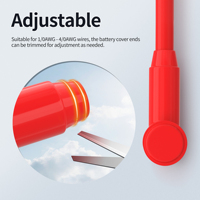 Couvre- Bornes de Connexion 1/0AWG-4/0AWG, Isolants en Silicone Rouge et Noir pour Bornes d'Alternateur et de Batterie