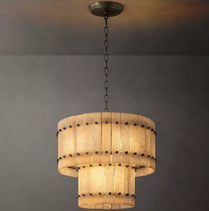 Nueva Lámpara de Araña de Estilo <span class=keywords><strong>Chino</strong></span>, Totalmente en Cobre con Mármol Español, Moderna y de Lujo, para Sala de Estar, Salón de Té, Redonda y Larga - Product Image 3