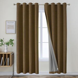 DaiRui, aspecto de lino natural, 100% poliéster, aislamiento térmico, cortinas opacas para dormitorio - Product Image 4