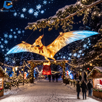 Solution clé en main d'éclairage de festival : Installations personnalisées de lanternes dinosaures Pterosaures pour parcs à thème, zoos, expérience immersive