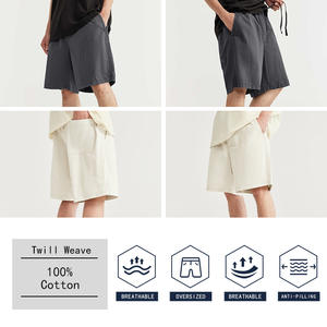 YLS2031 Pantalones cortos de sarga de algodón 100% <span class=keywords><strong>para</strong></span> <span class=keywords><strong>hombre</strong></span>, ropa de calle holgada con gráfico personalizado, Bermudas, <span class=keywords><strong>tipo</strong></span> cintura media - Product Image 4