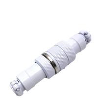 Adaptateur GX16 de longueur personnalisée 16 mm, connecteur aviation mâle-femelle 4P, prise métallique blanche brillante, étanche, adaptateur d'alimentation BNC 5A