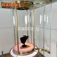 Élégante vitrine à bijoux - Support en verre haut de gamme, idéal pour l'exposition de colliers, de diamants et de pierres précieuses.