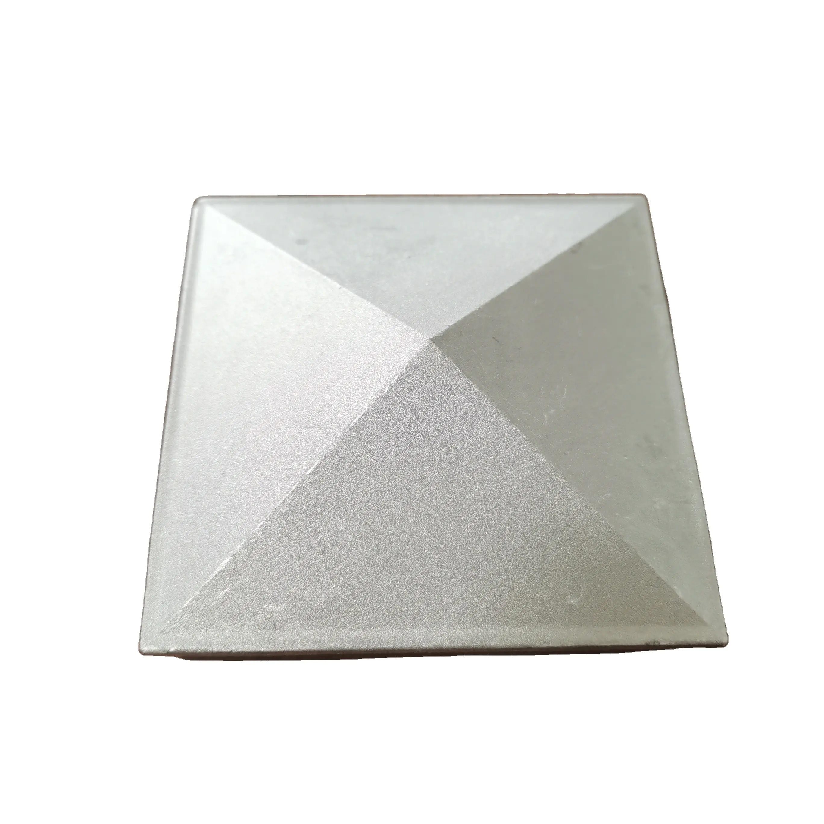 Kwaliteit 3 Inch Gegoten Aluminium Piramide Post Cap Sier Hek Post Cap