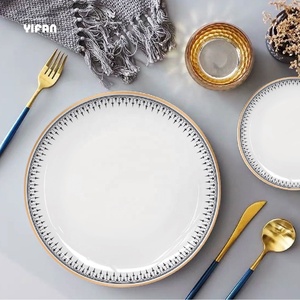 Elegant Porcelain Plates Wholesale Gold Rim Wedding Plate Ceramic Bone China Dining Plate <b>Set</b> Crockery Tableware for Home - Product Image 2