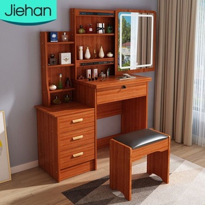 Girls Nordic Style Design <strong>Cheap</strong> Storage Mirrored <strong>Vanity</strong> Make up Dressing Table Set 4 Drawers White Dresser Furniture for Bedroom - Product Image 1