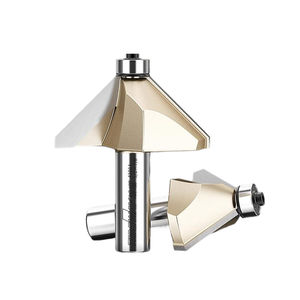 TIDEWAY ZLC0203 Chamfer <strong>Bit</strong> 45 Degree <strong>Bevelling</strong> Cutter Fancy Bearing Trimmer with 6mm Shank Coated Altin Router <strong>Bits</strong> - Product Image 1