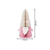 Ornements de Saint-Valentin en papier nid d'abeille 3D écologiques, motif lutin et cœur, magnétiques, réutilisables, légers, pour la maison et les fêtes