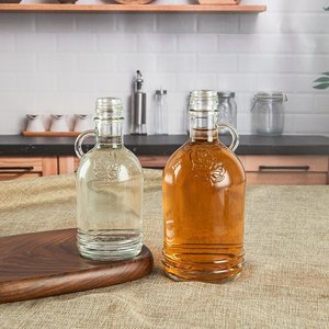 Bottiglia in Vetro Personalizzata da <span class=keywords><strong>270</strong></span> <span class=keywords><strong>ml</strong></span> e 500 <span class=keywords><strong>ml</strong></span> con Incisione a Foglia d'Acero per Dispensare Miele e Olio - Product Image 5