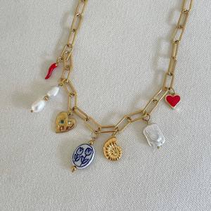 Collana con Catena in Acciaio Inox Fai-da-Te per Donne, Ciondoli a Forma di Stella, Luna, Corno, Ciliegia, Occhio Malvagio per Regali di Anniversario - Product Image 4